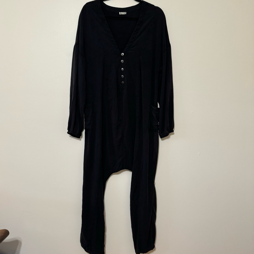 Intimately Free People Long Sleeve Henley Jumpsuit